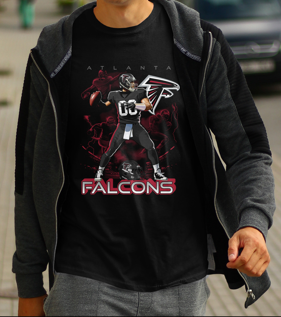 Atlanta Falcons Football Player Action With Helmet T-Shirt