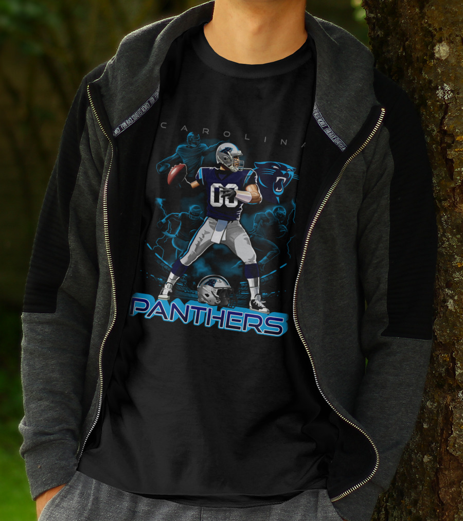 Carolina Panthers Quarterback Football Helmet NFL Team T-Shirt