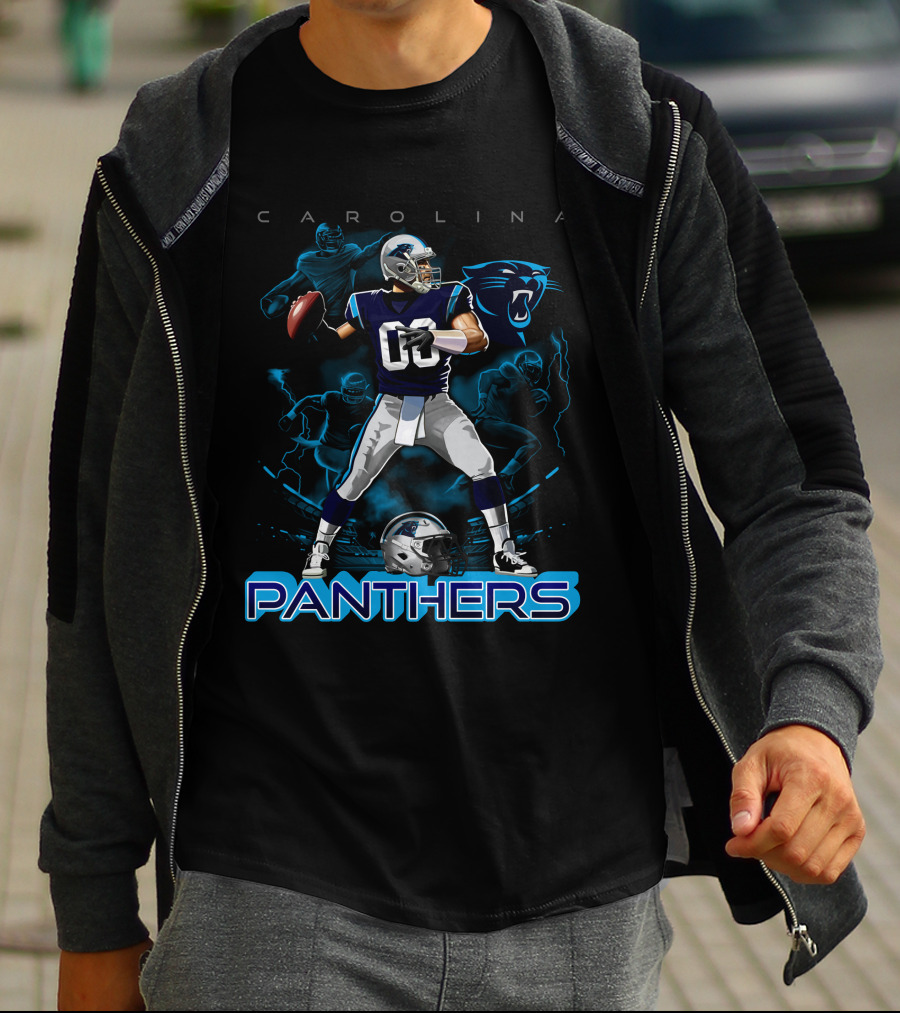 Carolina Panthers Quarterback Football Helmet NFL Team T-Shirt