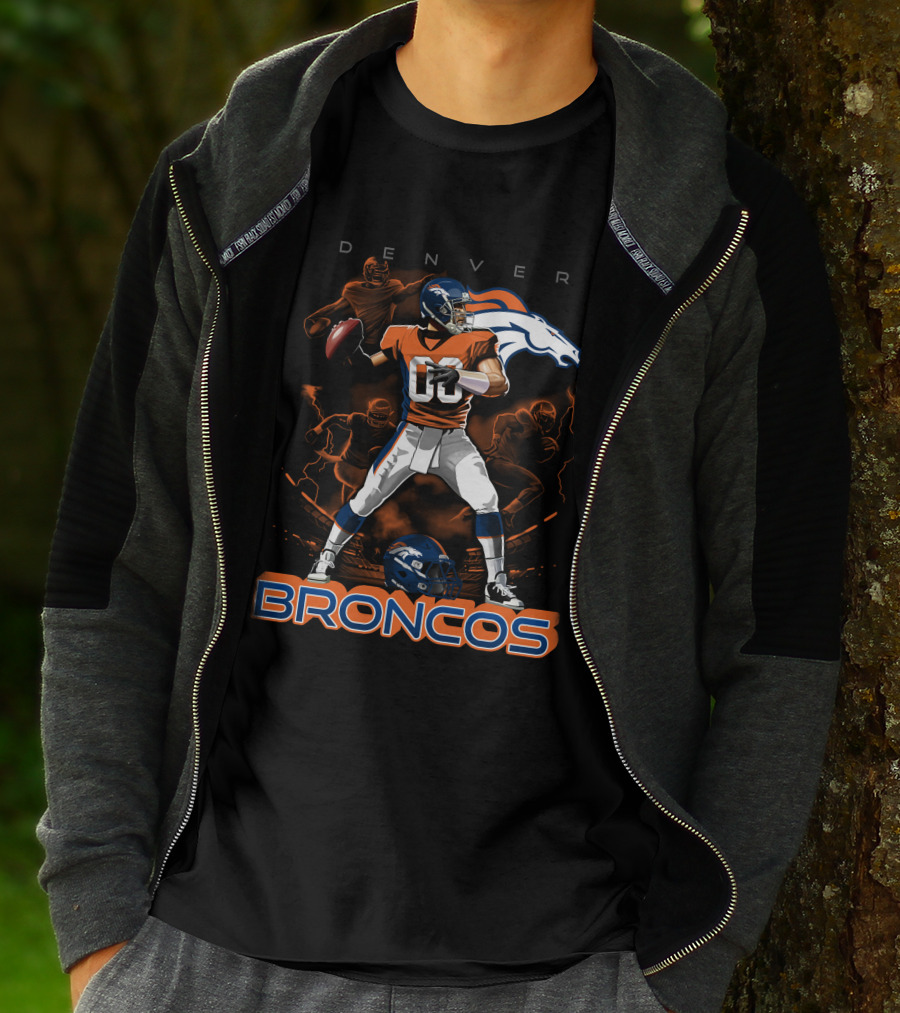Denver Broncos Football Team Quarterback Action And Horse T-Shirt