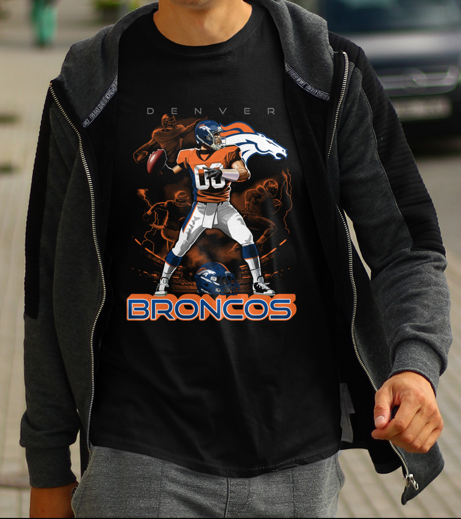 Denver Broncos Football Team Quarterback Action And Horse T-Shirt
