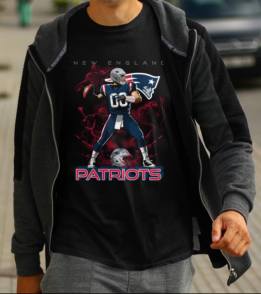 New England Patriots Quarterback Action 03 Football Team T-Shirt