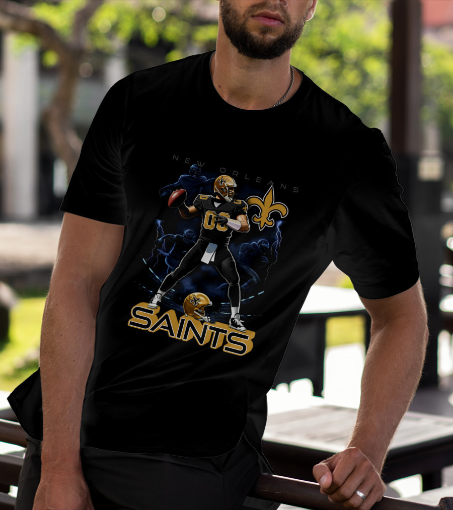 New Orleans Saints Football Player With Fleur-de-Lis T-Shirt