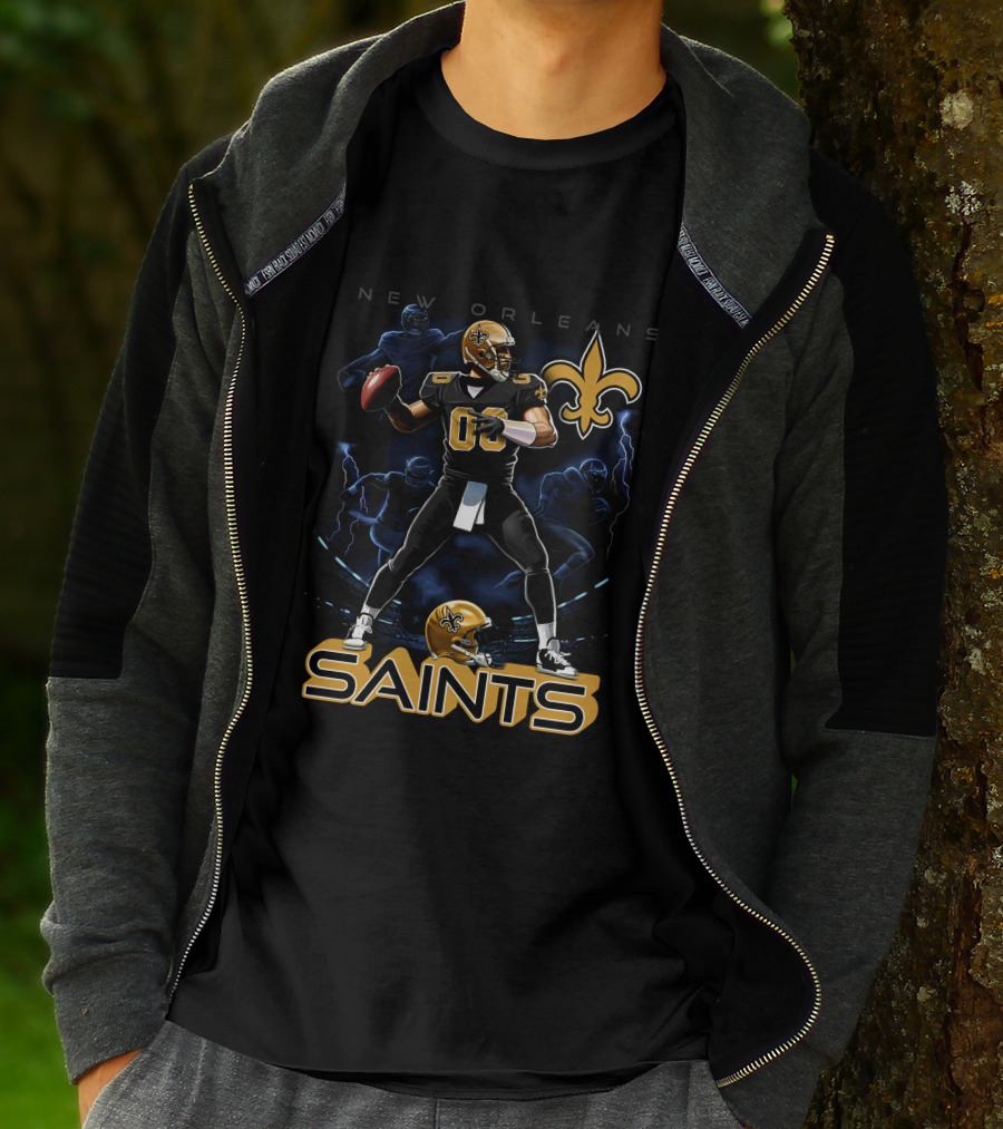 New Orleans Saints Football Player With Fleur-de-Lis T-Shirt