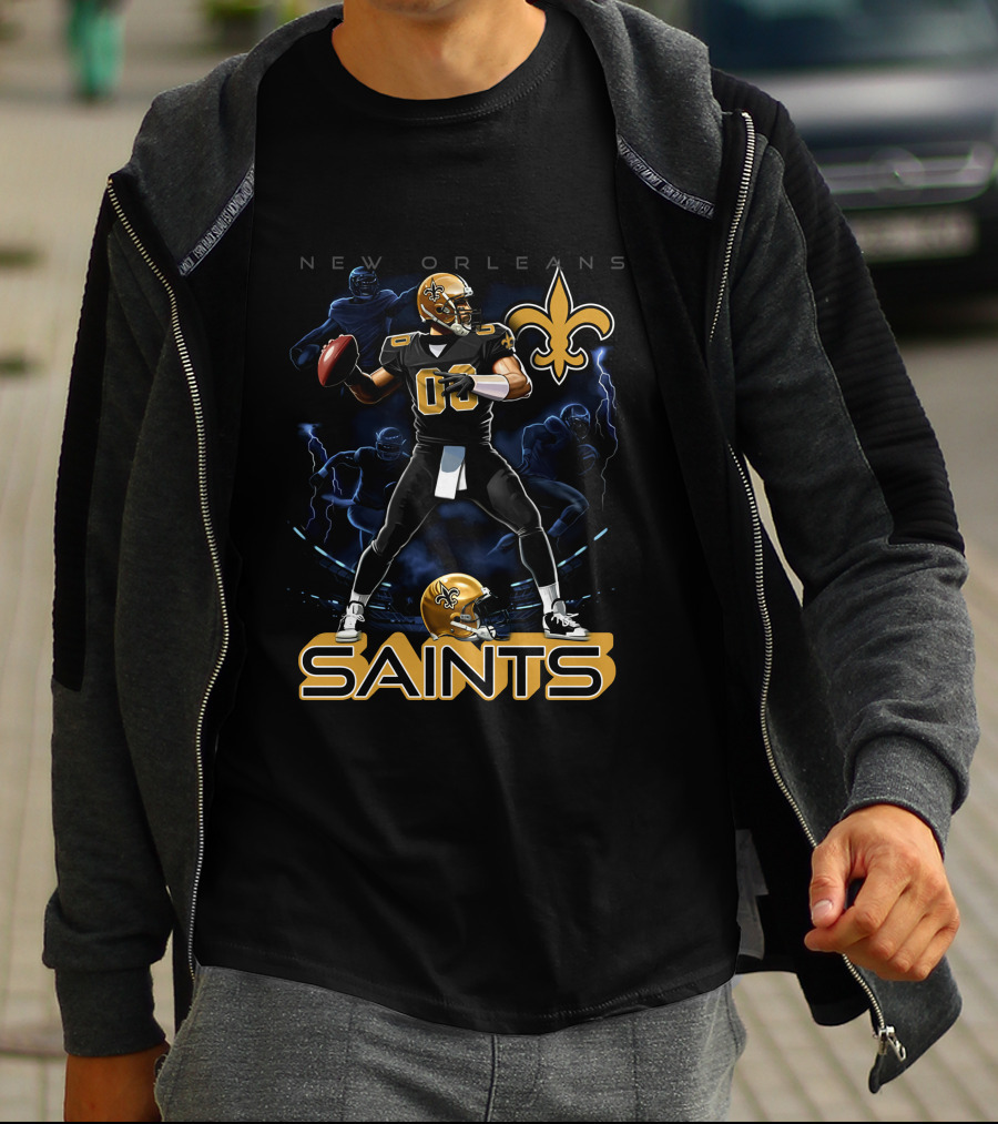 New Orleans Saints Football Player With Fleur-de-Lis T-Shirt