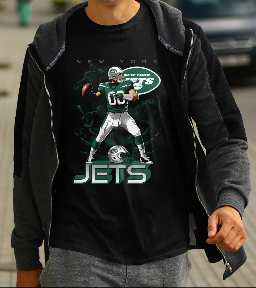 New York Jets Football Quarterback Action And Team T-Shirt