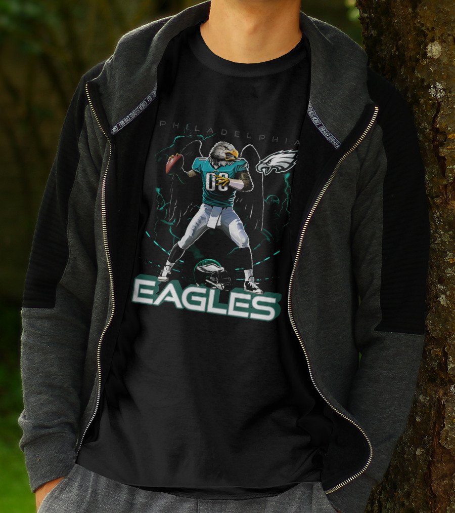 Philadelphia Eagles Football Eagle Mascot Quarterback T-Shirt