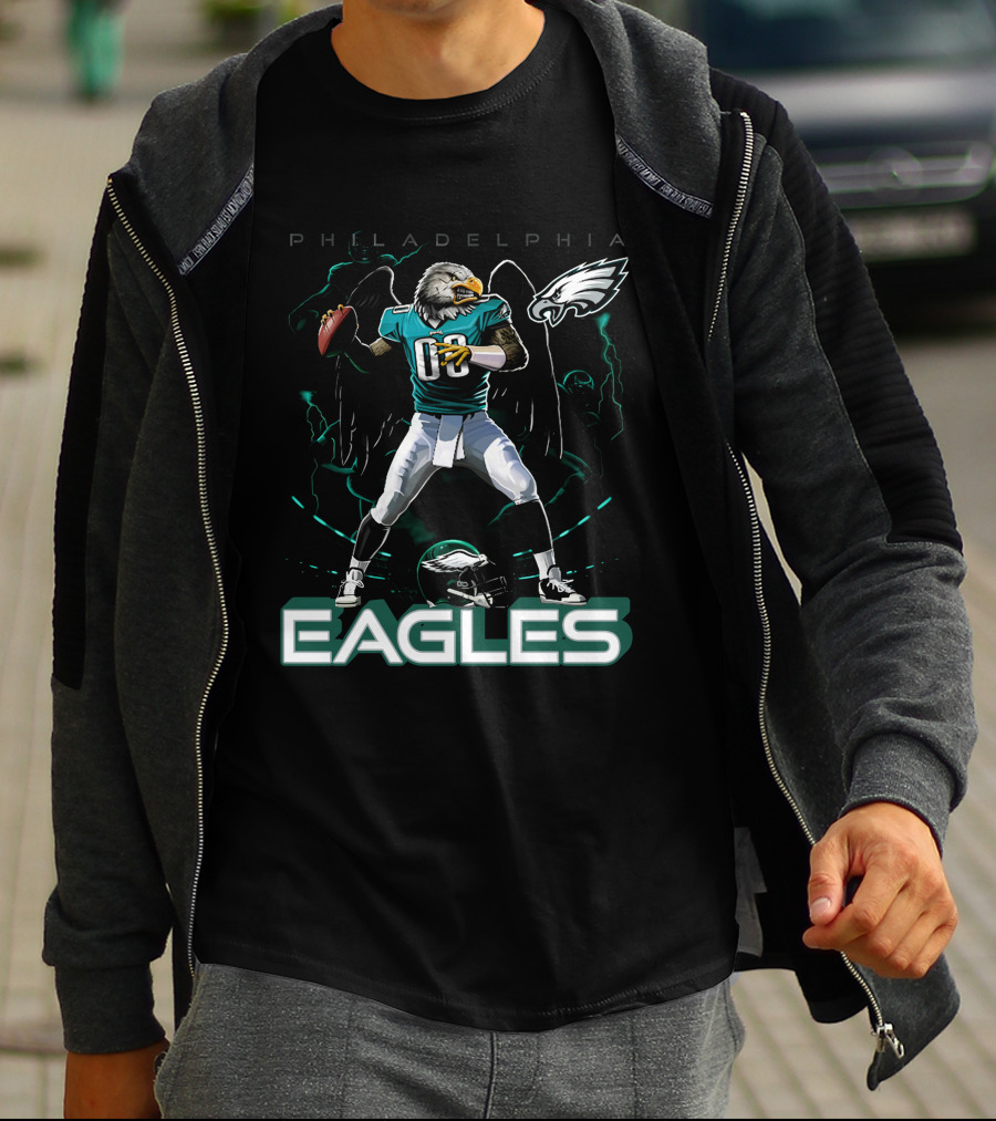 Philadelphia Eagles Football Eagle Mascot Quarterback T-Shirt