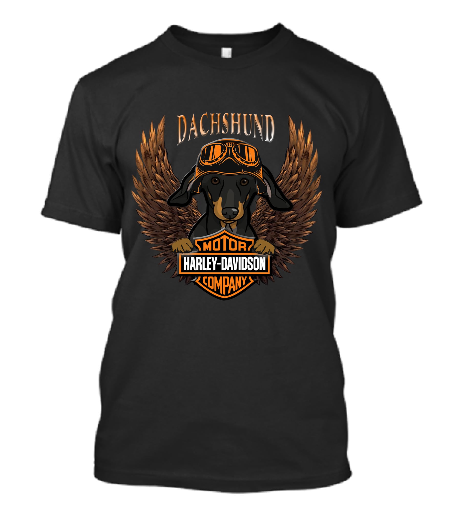 Harley Davidson Dachshund With Wings And Goggles T-Shirt