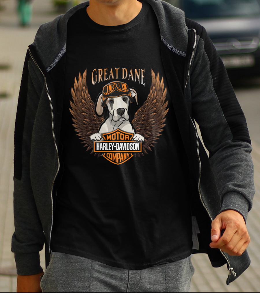 Great Dane Harley Davidson Motor Company T-Shirt