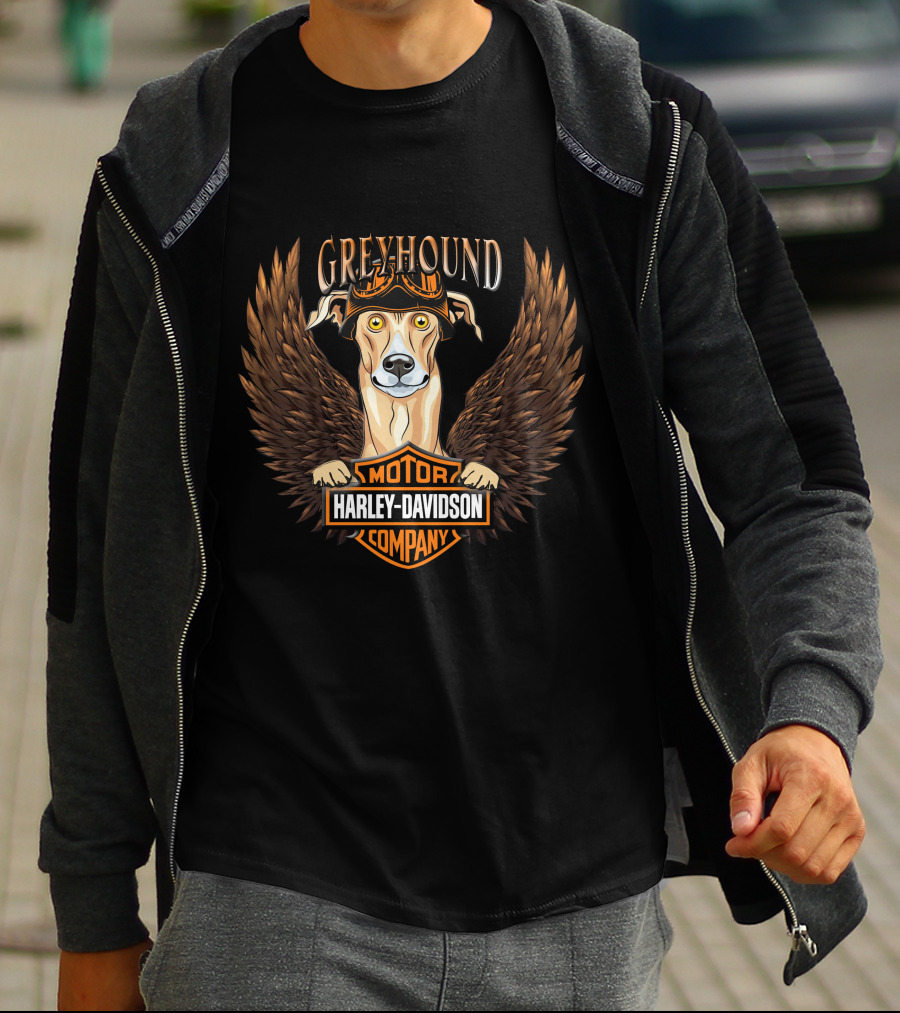 Harley Davidson Greyhound Motor Company Winged Dog T-Shirt