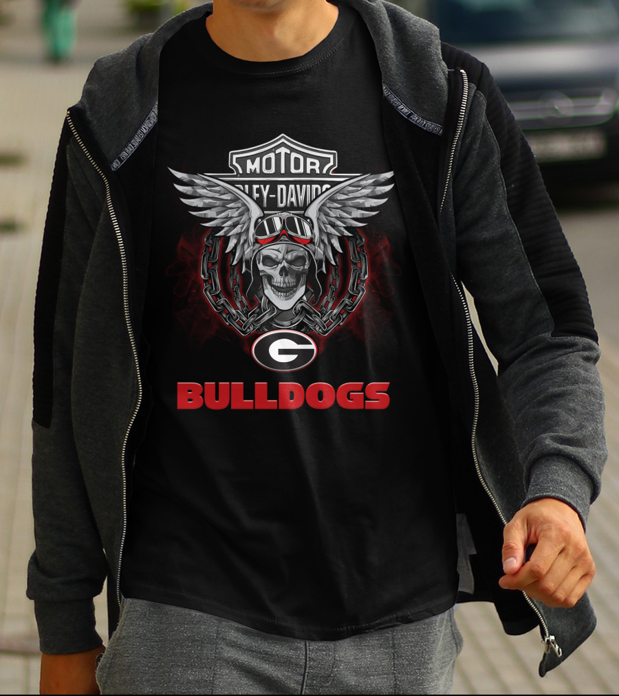 Motor Harley Davidson Georgia Bulldogs Ncaa Football Fans T-Shirt