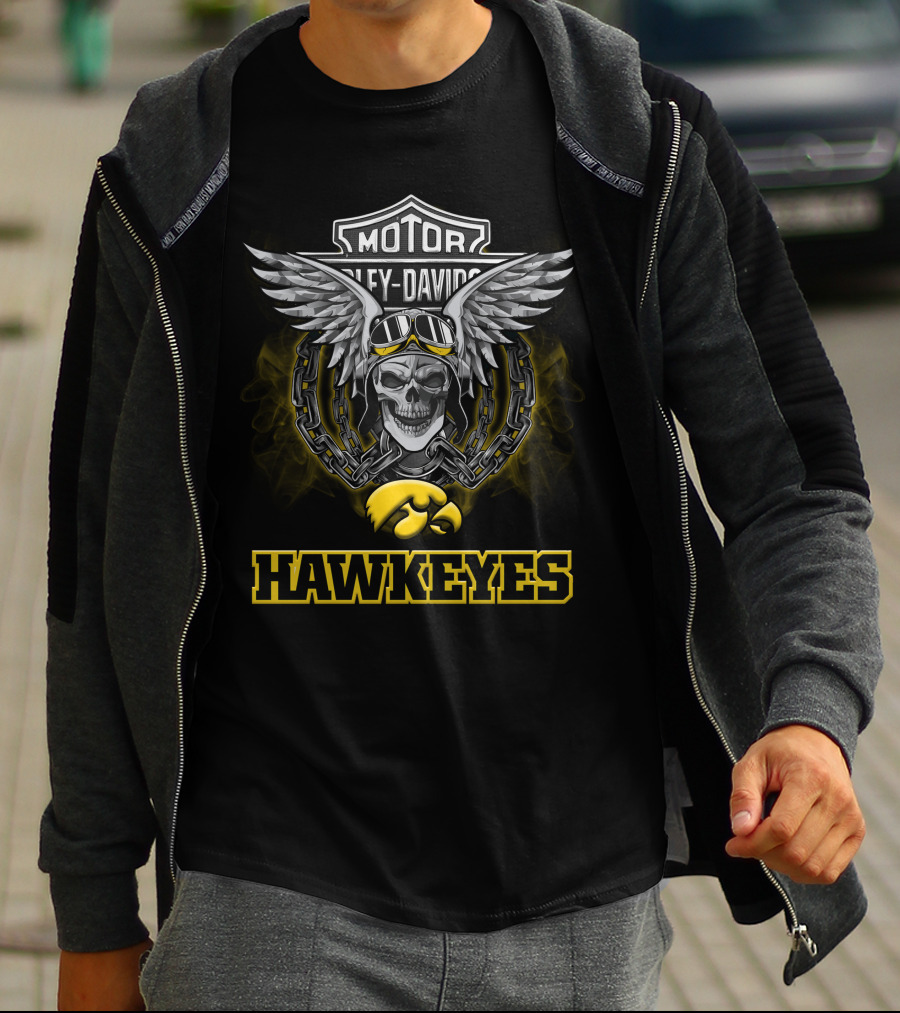 Hawkeyes Motor Harley Davidson Ncaa Football Fans T-Shirt