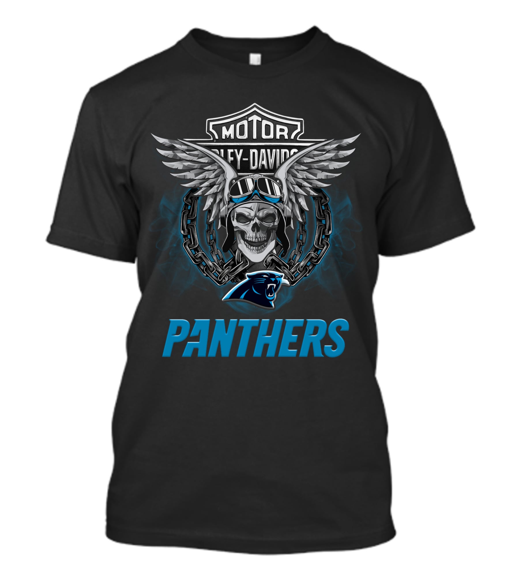 Motor Harley Davidson Wings With Panthers Nfl Football Fans T-Shirt