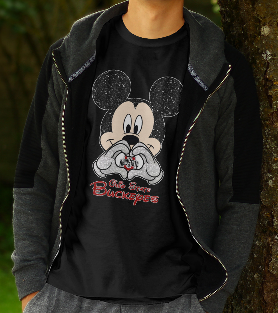 Mickey Mouse Heart Ohio State Buckeyes Fan Love T-Shirt