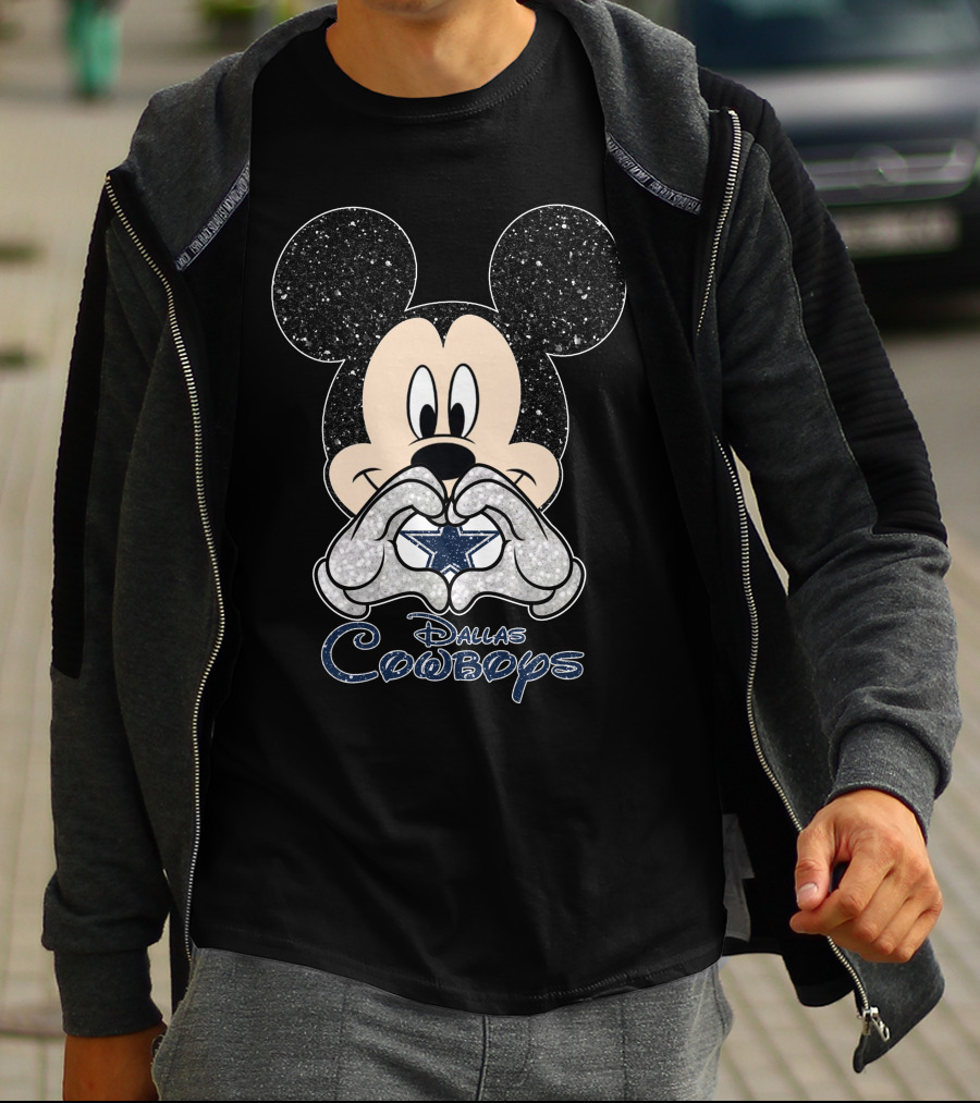 Mickey Mouse Heart Dallas Cowboys T-Shirt