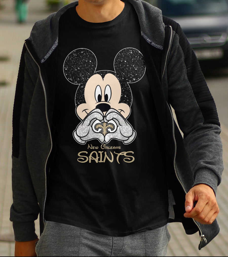 Mickey New Orleans Saints Fleur-de-Lis Love T-Shirt