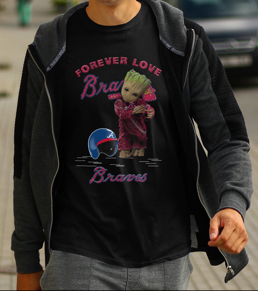 Groot Forever Love Braves MLB Fans T-Shirt