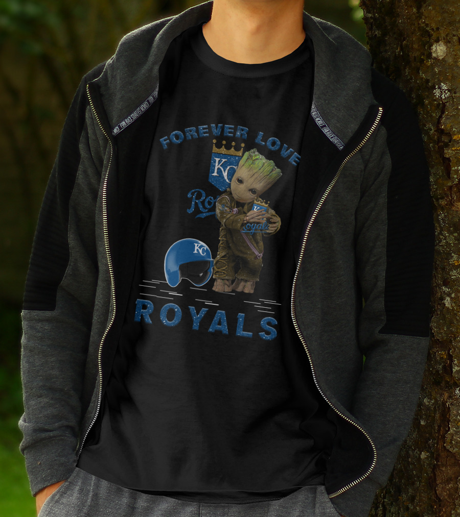 Forever Love Royals KC Baseball Groot Fan Enthusiast T-Shirt