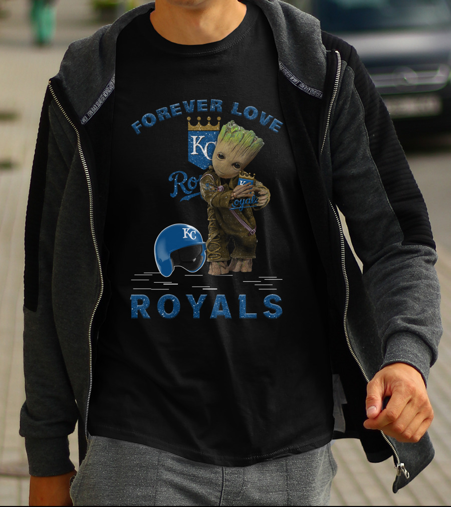 Forever Love Royals KC Baseball Groot Fan Enthusiast T-Shirt