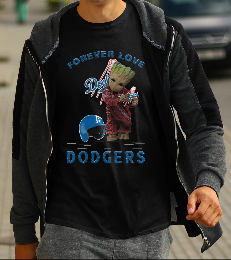 Forever Love Dodgers Los Angeles MLB Baseball Groot Fan Favorite T-Shirt