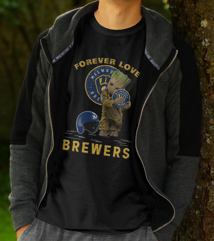 Forever Love Milwaukee Brewers Groot MLB Fans T-Shirt