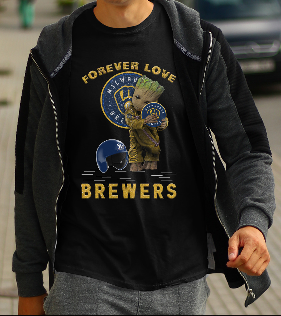 Forever Love Milwaukee Brewers Groot MLB Fans T-Shirt