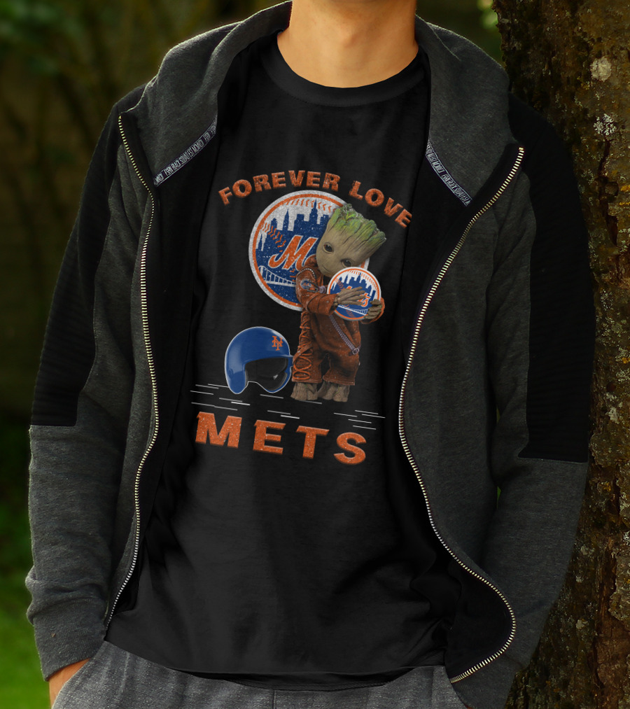 Forever Love Mets Groot MLB Fans T-Shirt