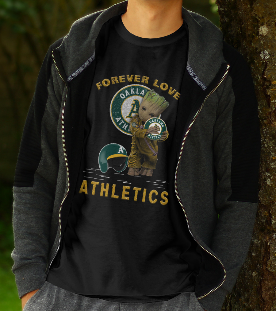 Forever Love Oakland Athletics Groot For MLB Fans T-Shirt