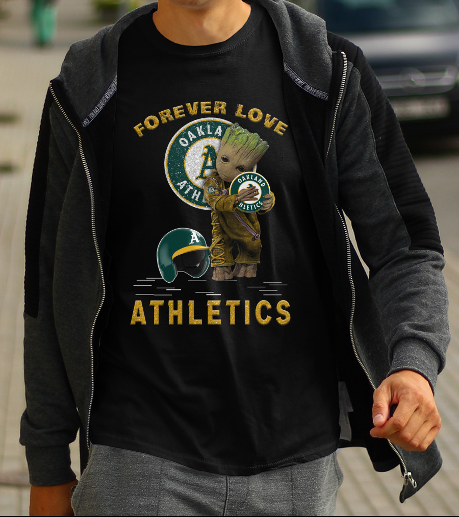 Forever Love Oakland Athletics Groot For MLB Fans T-Shirt