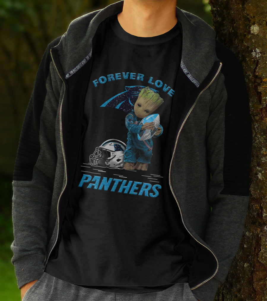 Forever Love Panthers Groot Football Helmet T-Shirt