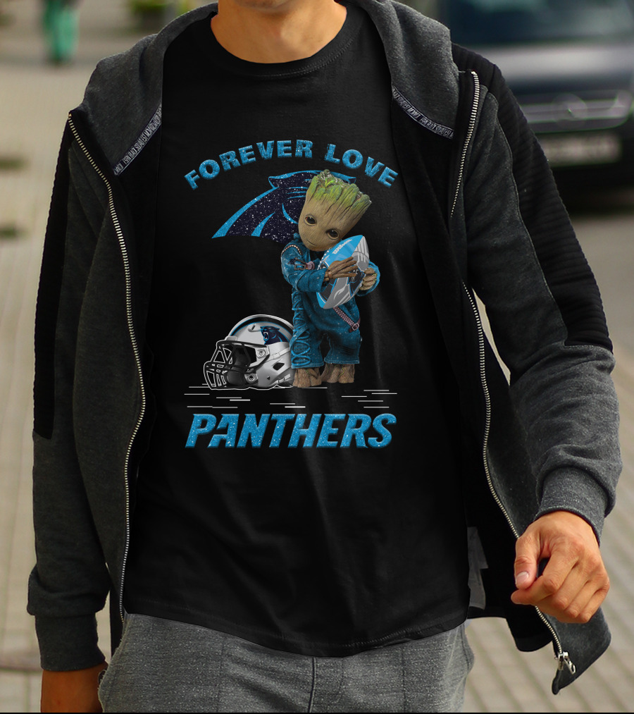Forever Love Panthers Groot Football Helmet T-Shirt