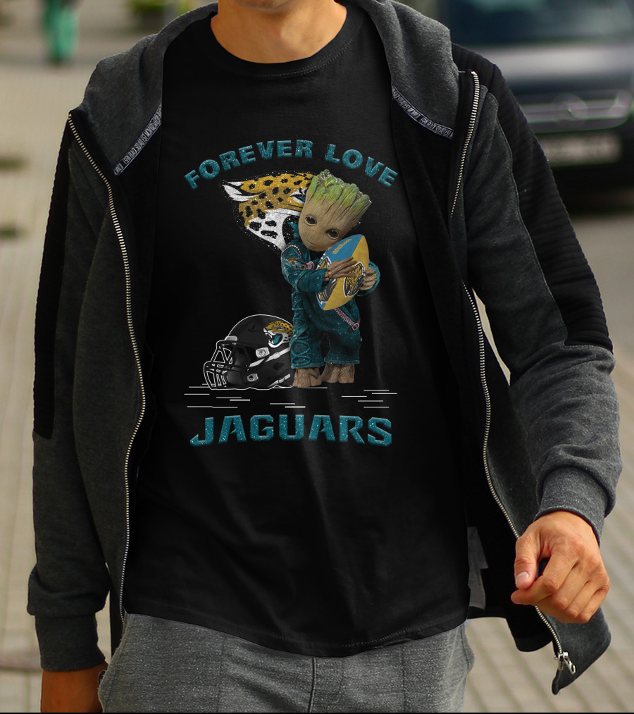 Forever Love Jaguars Groot Football Helmet T-Shirt