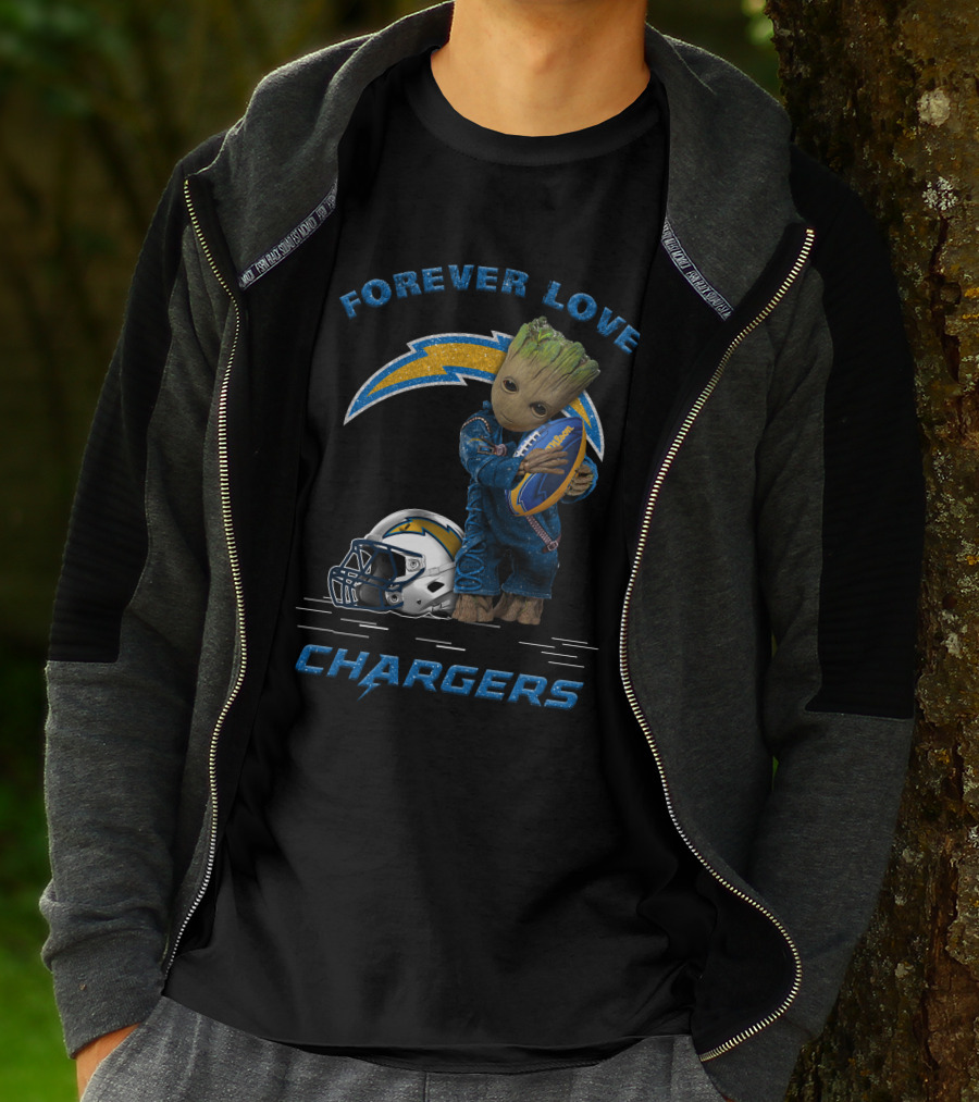Forever Love Chargers Groot Football T-Shirt