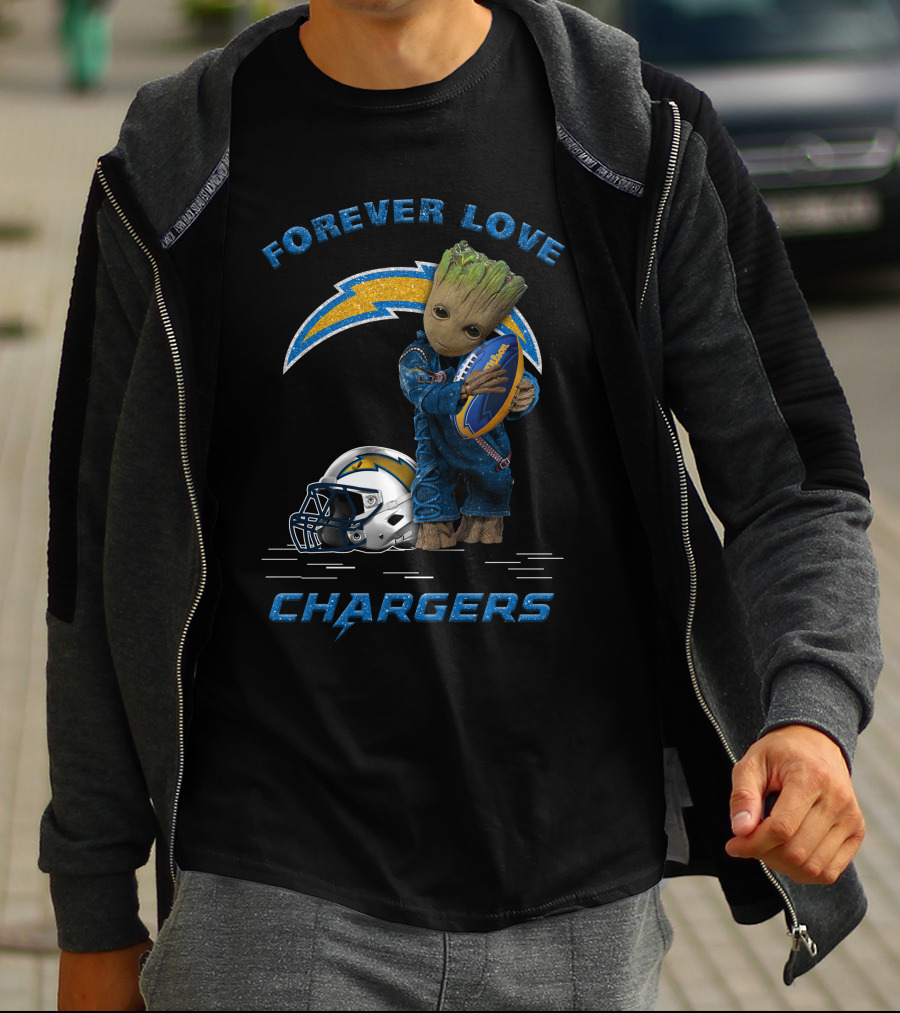 Forever Love Chargers Groot Football T-Shirt