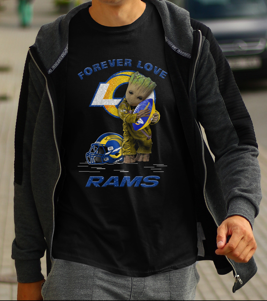 Forever Love Los Angeles Rams Groot Football Helmet T-Shirt
