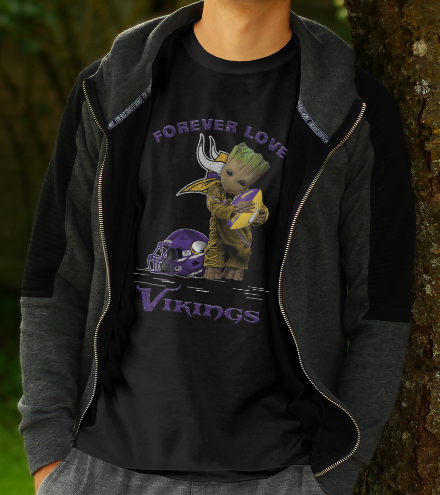 Forever Love Vikings Groot Football Fan T-Shirt