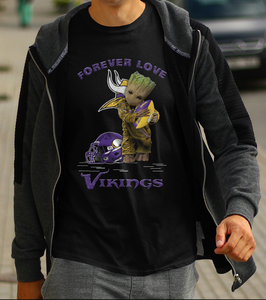 Forever Love Vikings Groot Football Fan T-Shirt