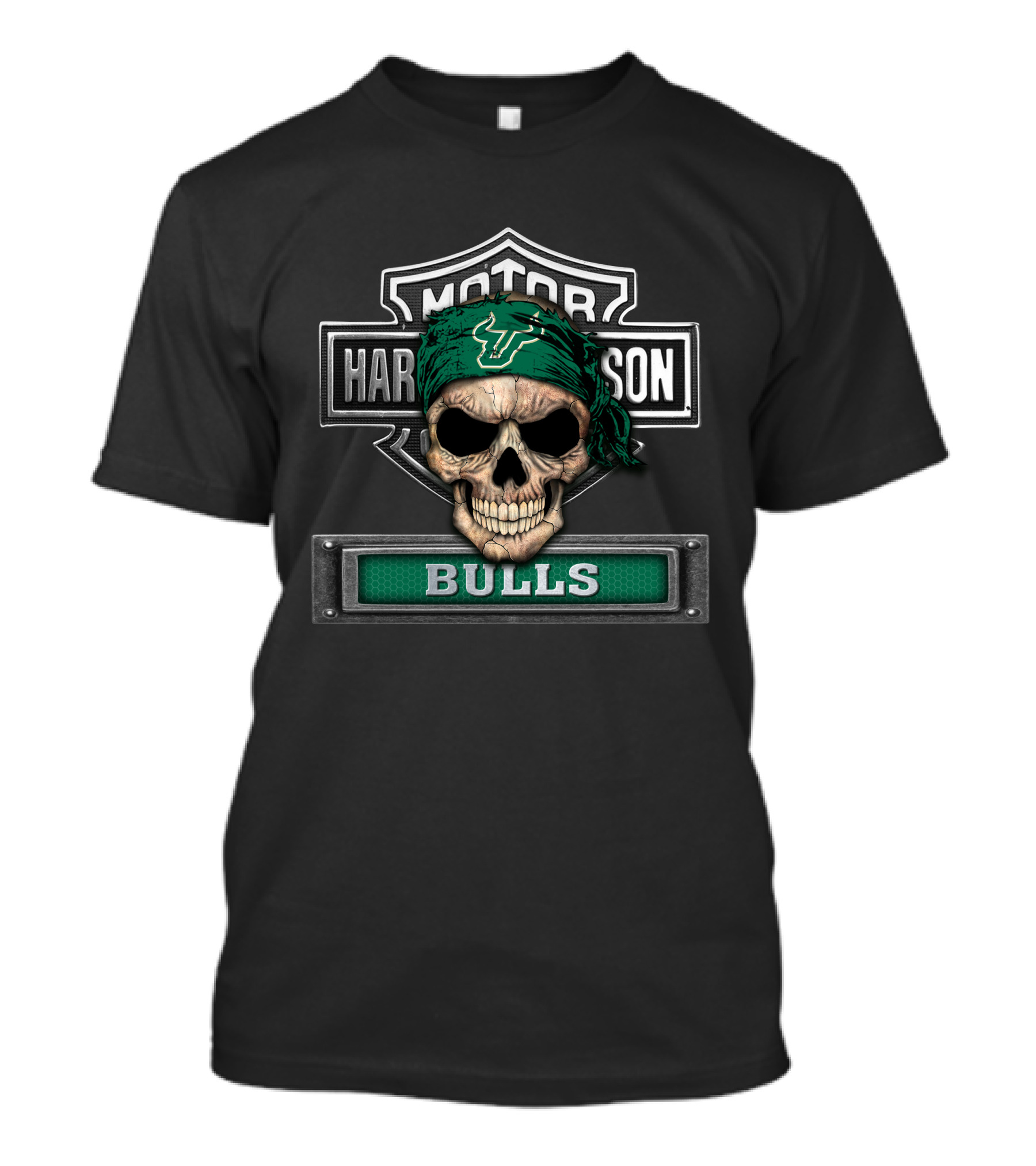 Harley Davidson South Florida Bulls Skull Logo Bandana T-Shirt