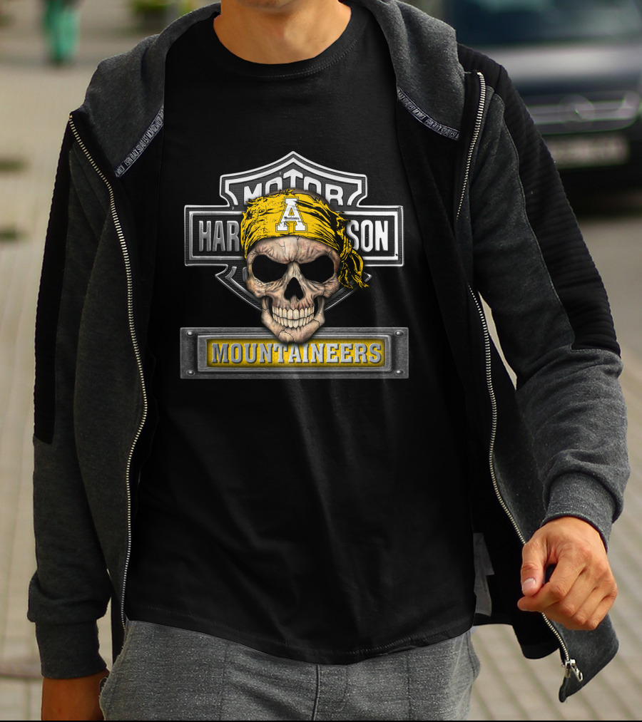 Harley Davidson Skull A Bandana Mountaineers T-Shirt