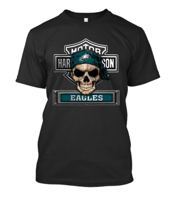 Harley Davidson Motor Skull Eagles Nfl Philadelphia Eagles T-Shirt