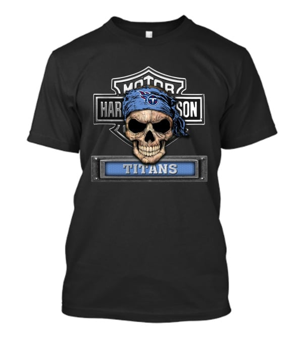 Motor Harley Davidson Skull Nfl Tennessee Titans T-Shirt