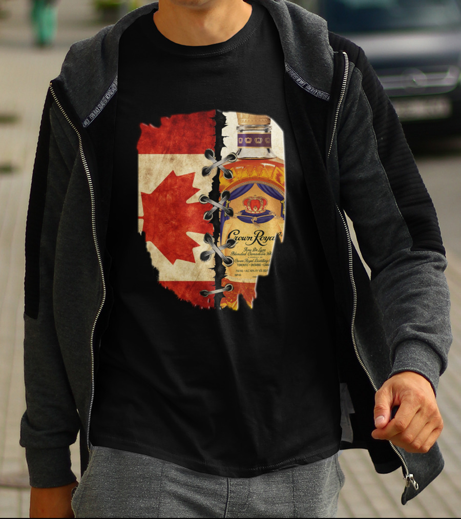 Crown Royal Canadian Flag Maple Leaf Bottle T-Shirt