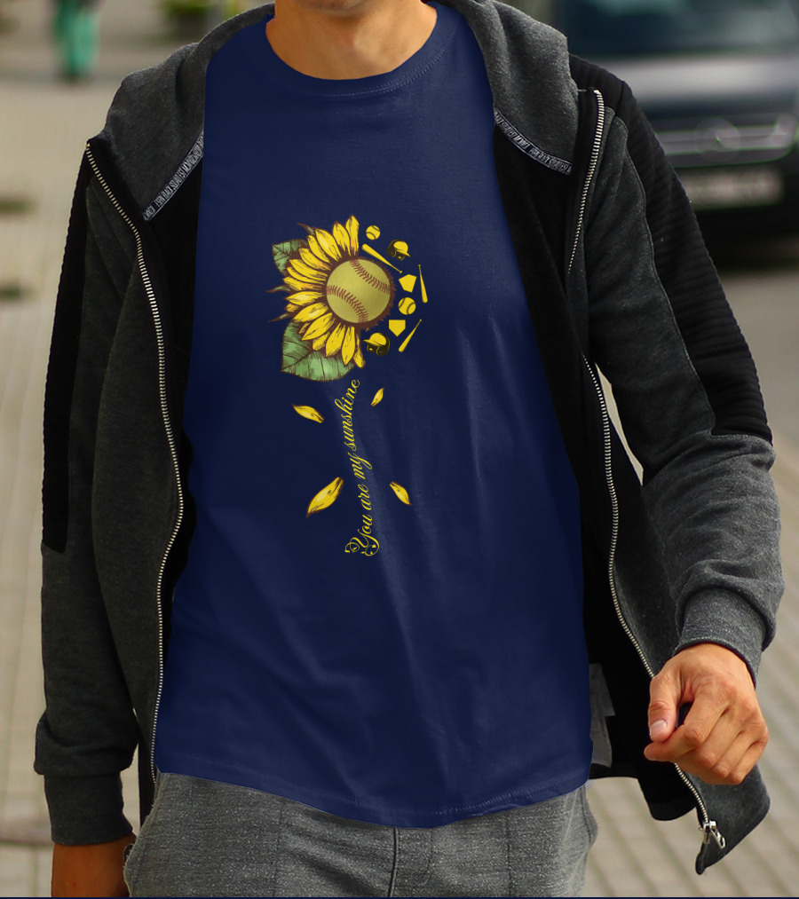 You Are My Sunshine Softball Sunflower T-Shirt