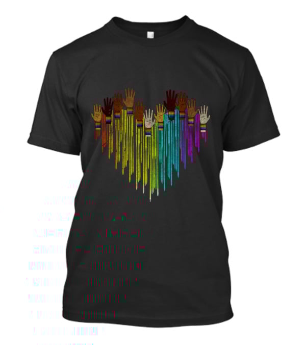 Come Together Hands Diversity Heart Rainbow Colors T-Shirt
