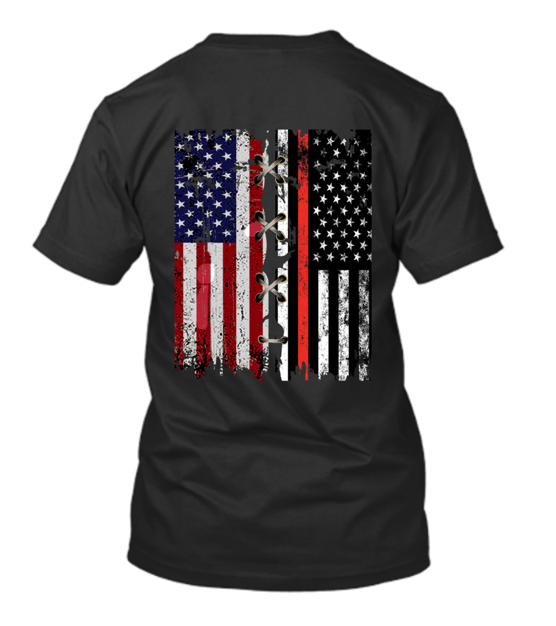 American Flag Thin Red Line Lace T-Shirt