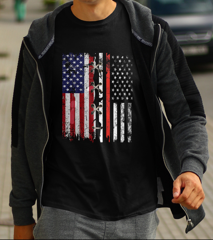 American Flag Thin Red Line Lace T-Shirt