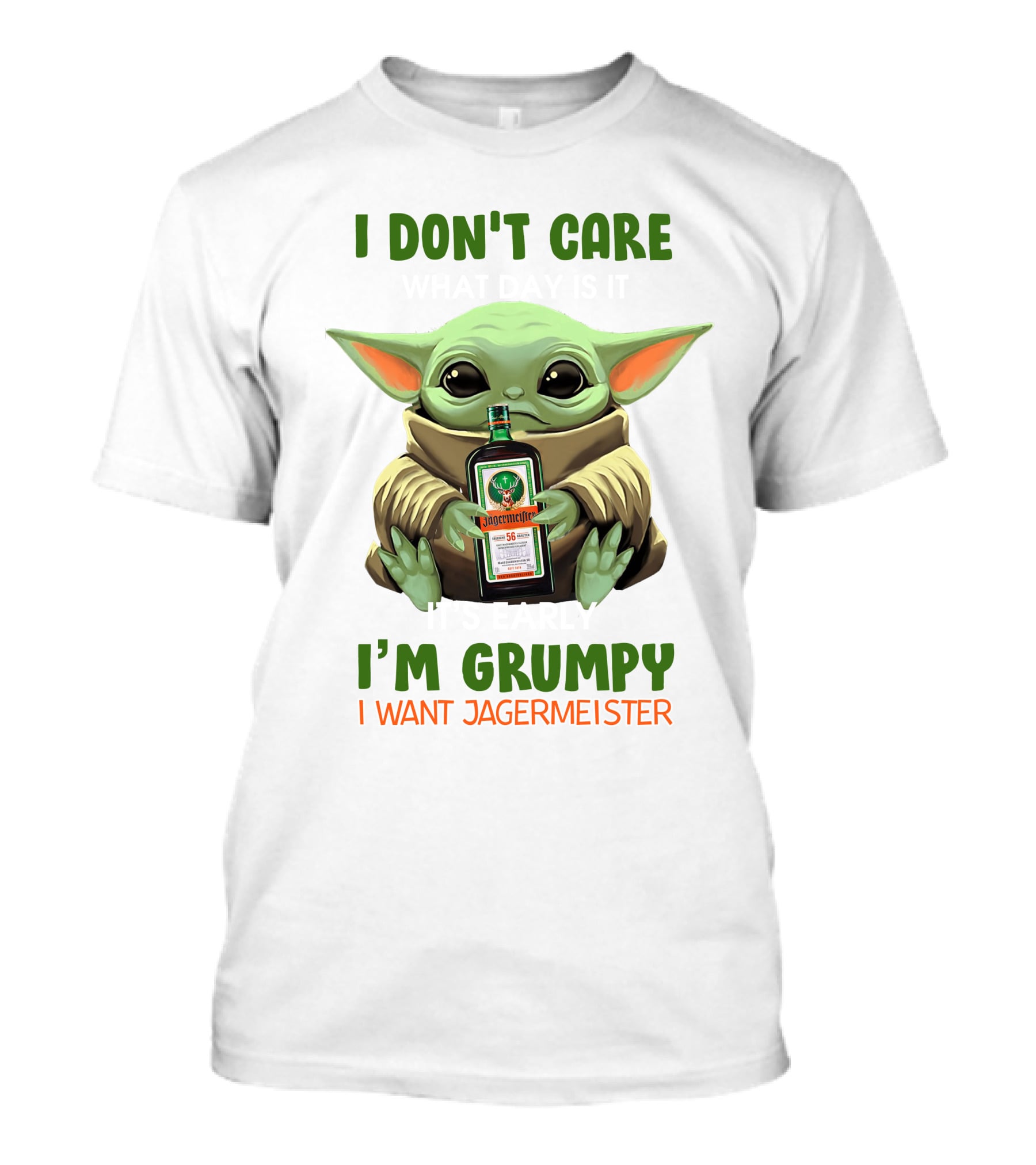 I Don't Care I'm Grumpy I Want Jagermeister Yoda Hug Jag T-Shirt