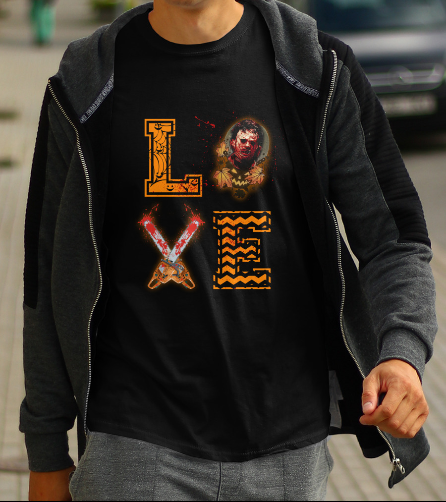 LOVE Leatherface Horror Chainsaw Halloween T-Shirt