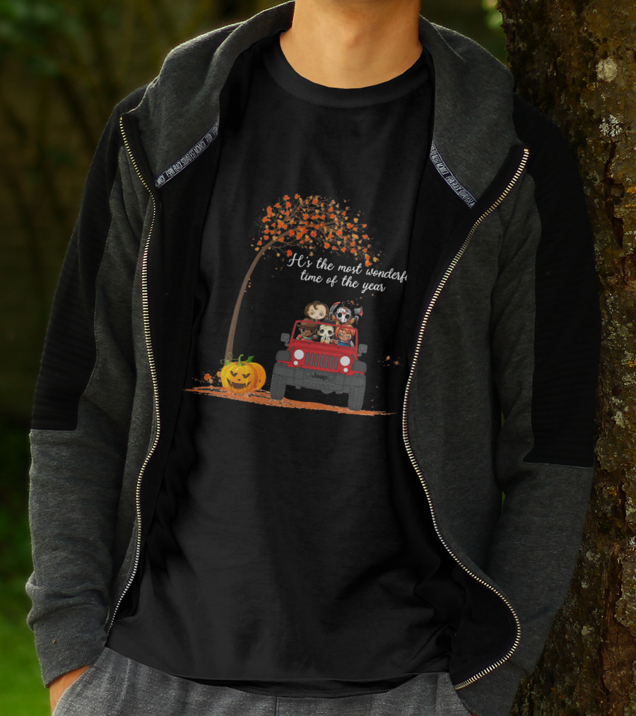 It's The Most Wonderful Time Of The Year Halloween Jeep Characters T-Shirt